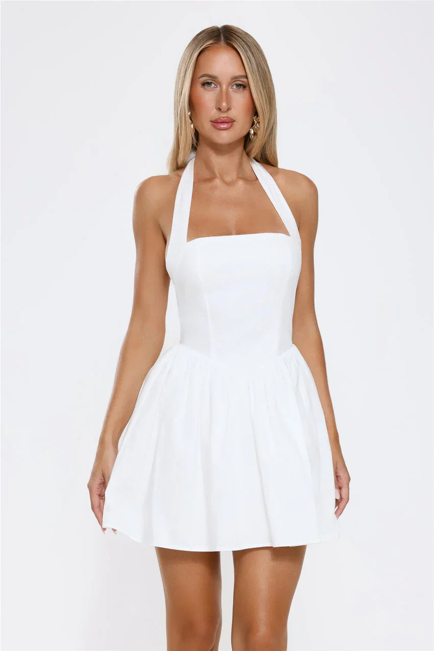 Robe Courte Halter Blanc Cassé Répétition Générale