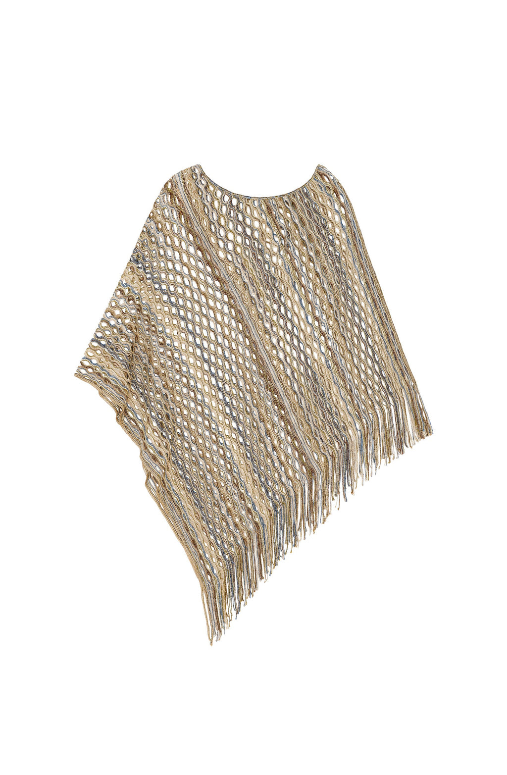 ora Pointed fringe poncho