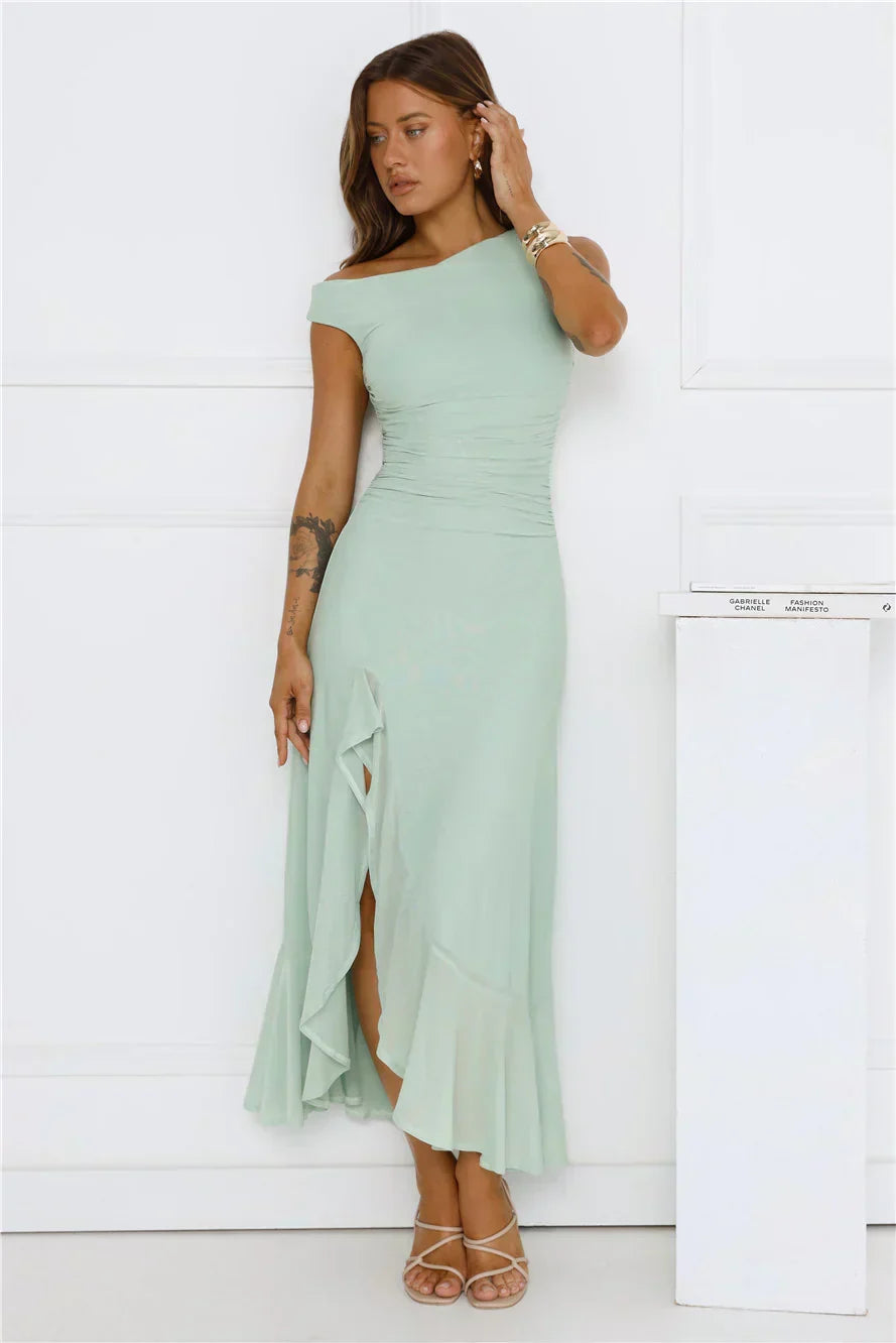 Robe midi en maille épaules dénudées Effortless Girl