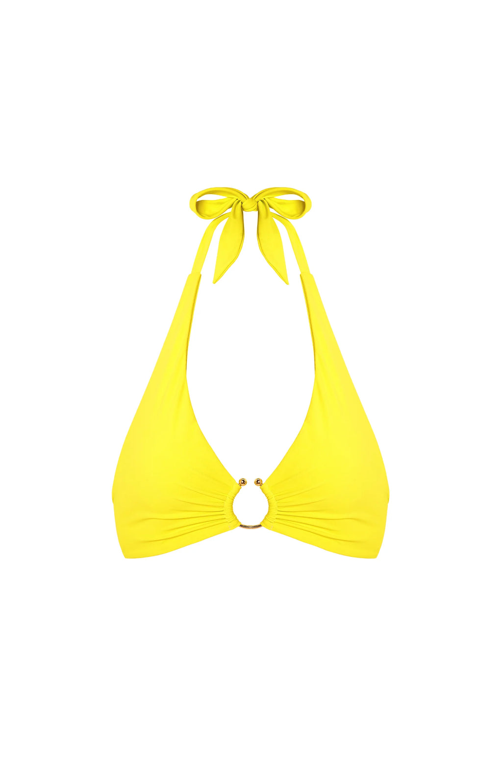 annae Black V low-cut bikini top with jewels