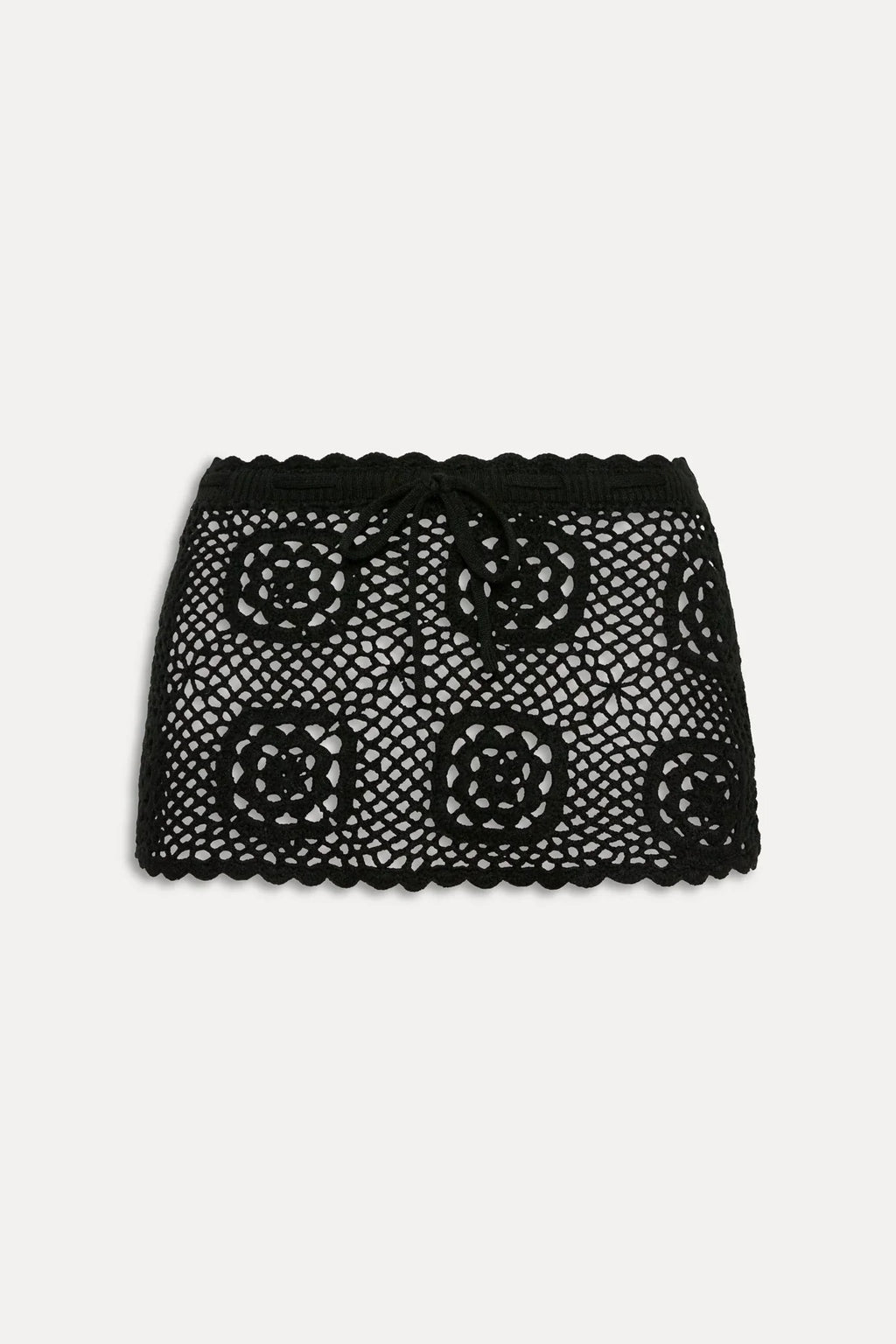 Mini-jupe en crochet Arlo - Noir