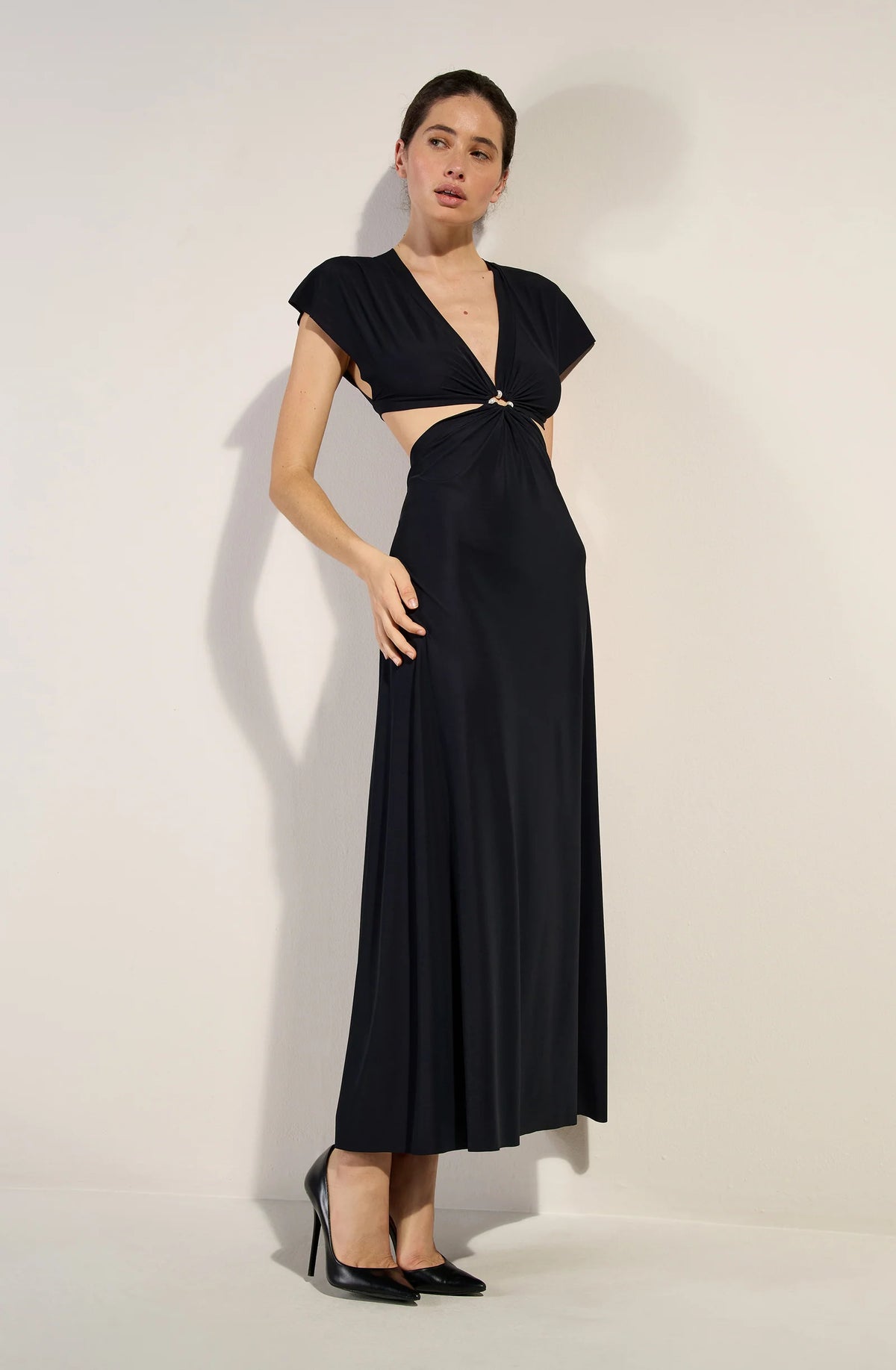 Robe longue dorée Rislene
