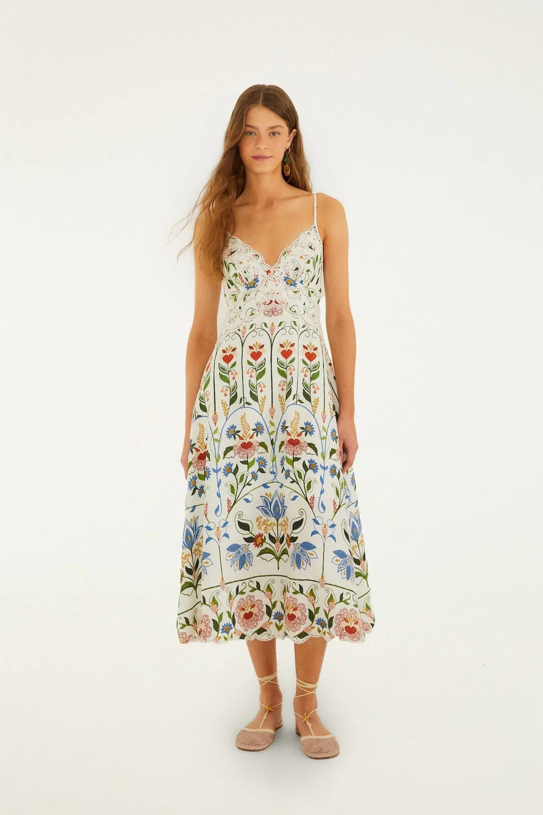 Robe mi-longue Off-White Stitched Garden