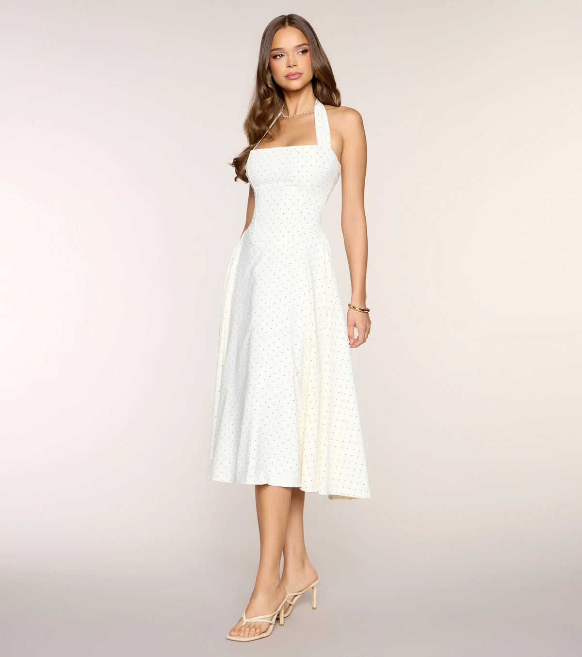 Robe midi parfaite à pois