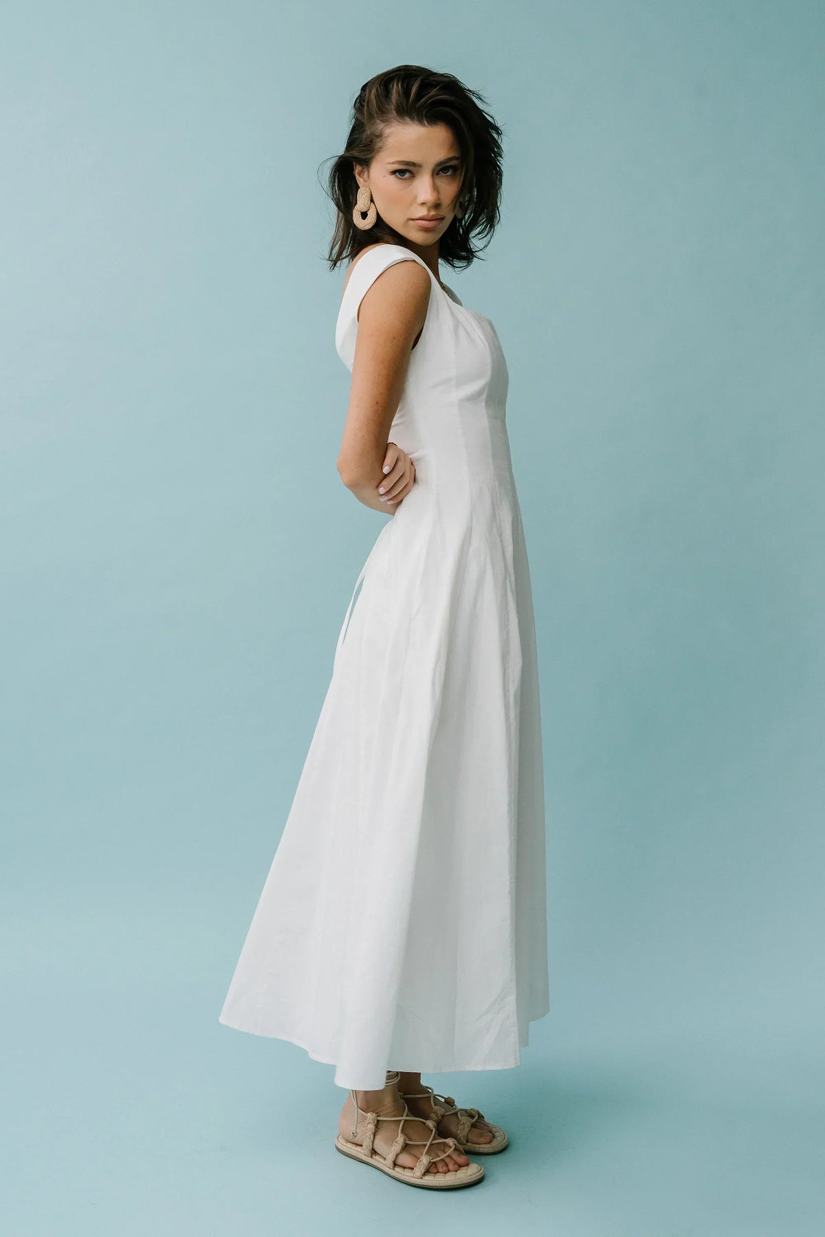 Colin Midi Dress in Cream