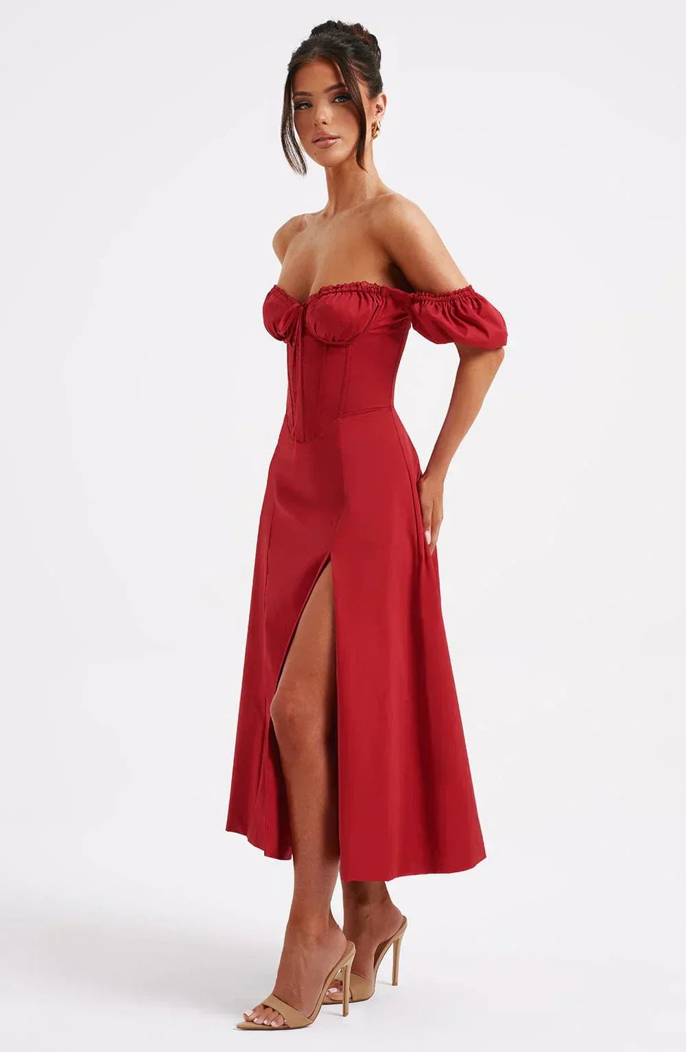Robe midi Courtney - Rouge