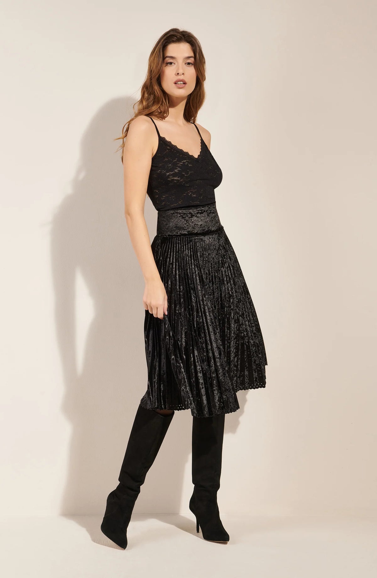 nako Black lace top with thin straps
