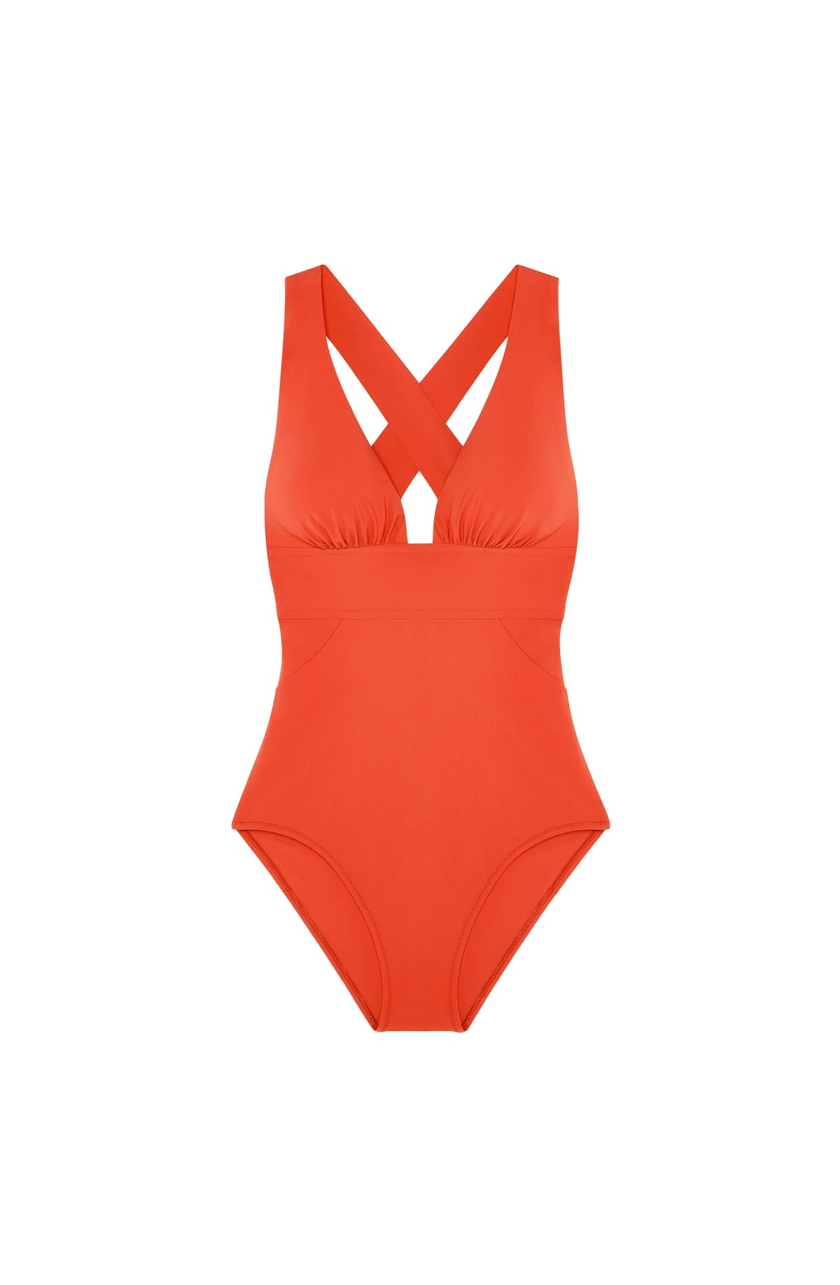 capri Orange back-crossed swimsuit