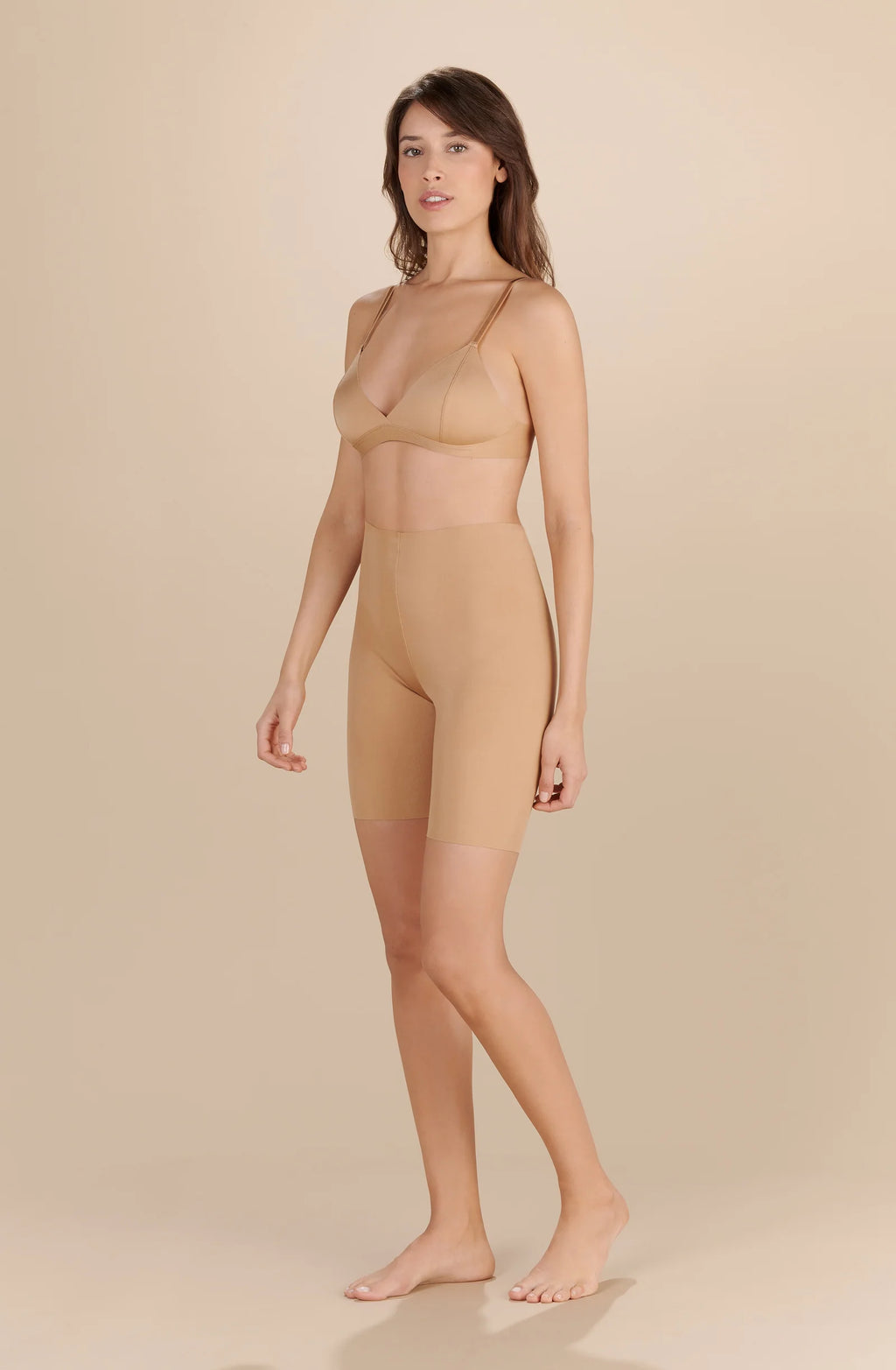 cyclade Beige / Golden reversible cycling shorts