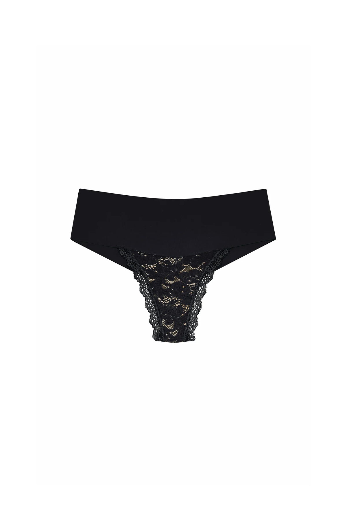 Tanga noir perle avec large ceinture