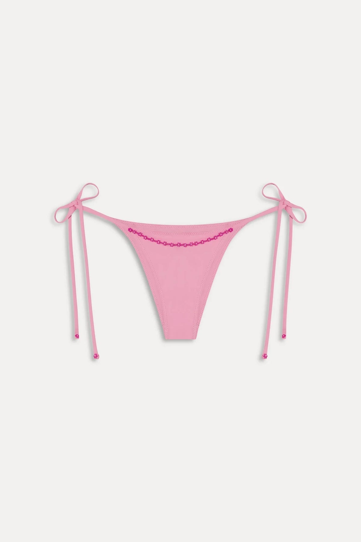 Bas de bikini perlé Mackenzie Cheeky - Rose pastel