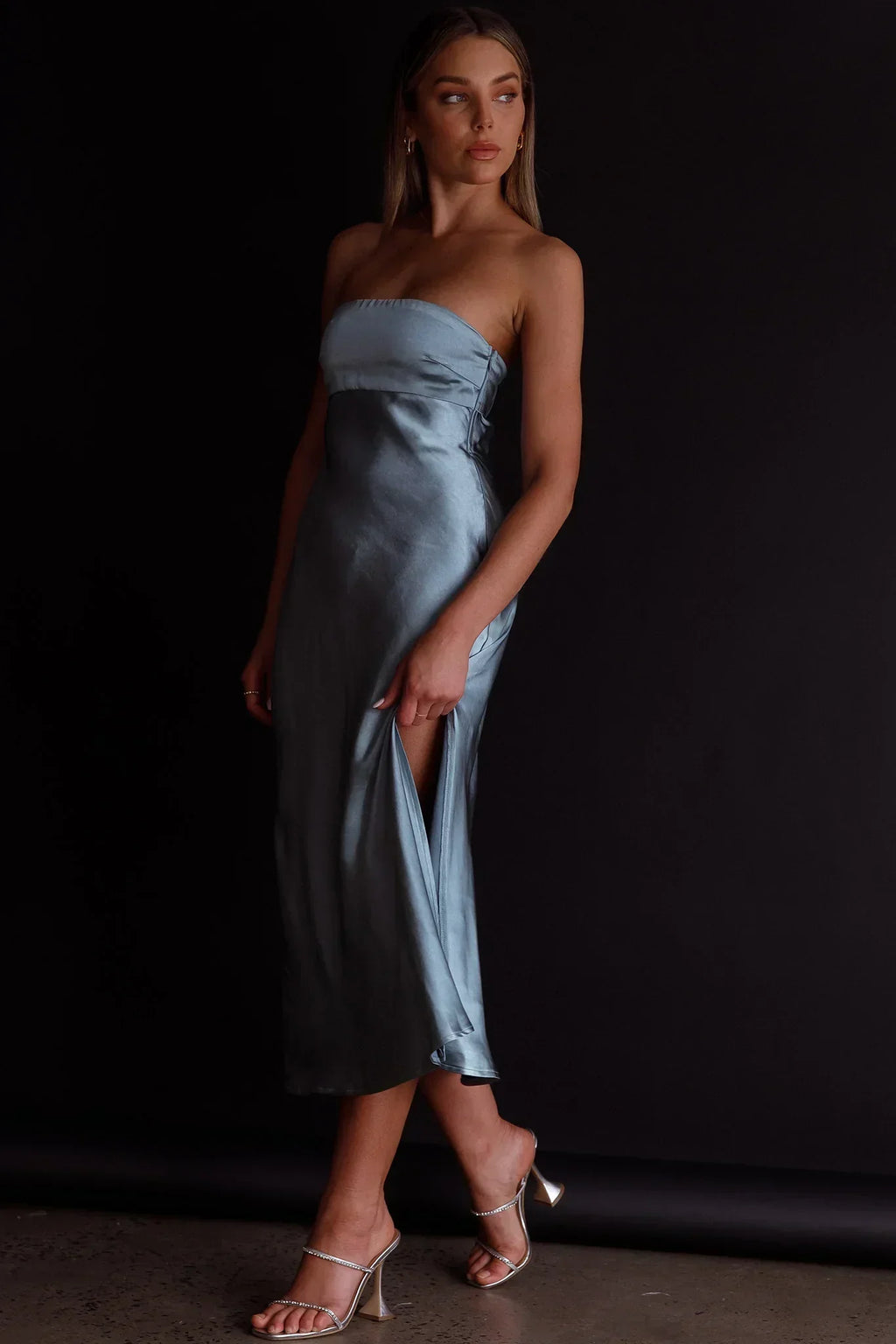 Robe midi dos bénitier Ladies' Night couleur écume de mer