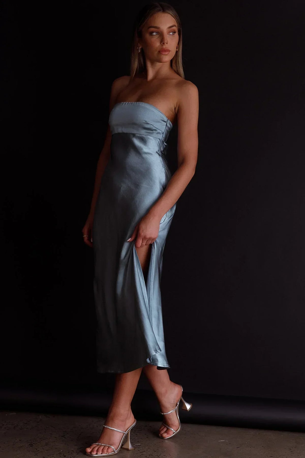 Robe midi dos bénitier Ladies' Night couleur écume de mer