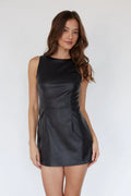 Moni Faux Leather Mini Dress Romper