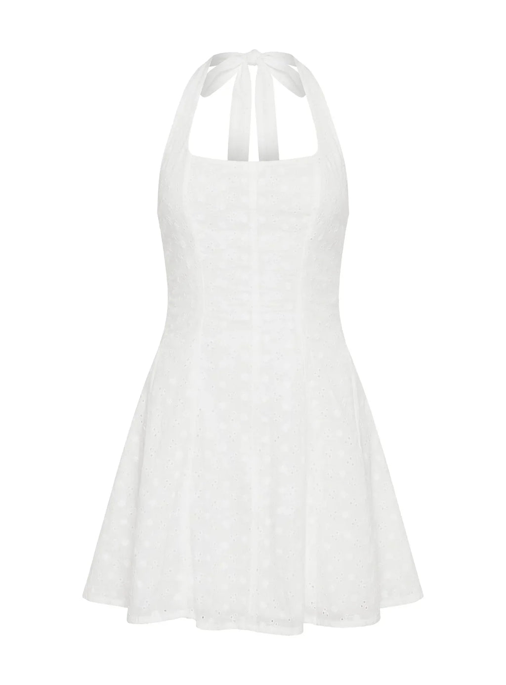 Mini-robe blanche Kittee Halter