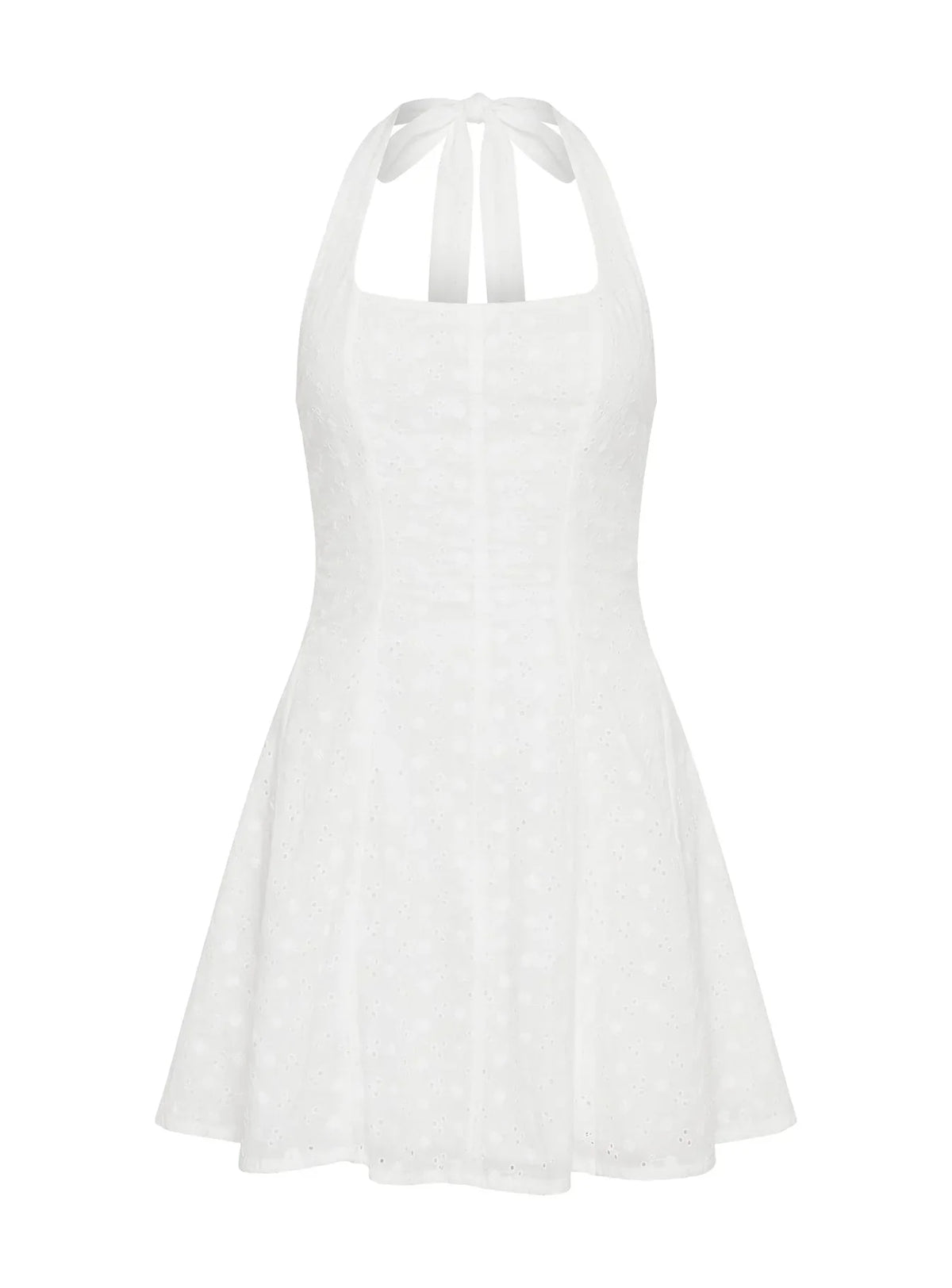 Mini-robe blanche Kittee Halter