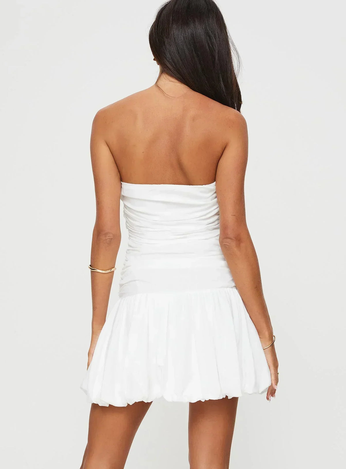 Mini-robe bustier à ourlet bulle Glamour Girl Blanc