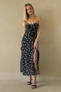 Robe mi-longue en lin à pois Jenae