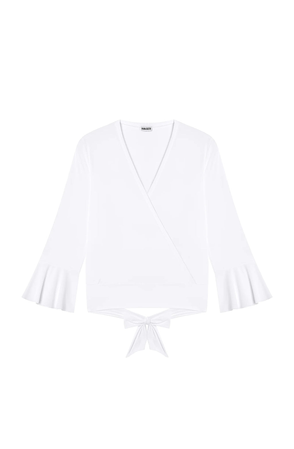lizz Black long-sleeve wrap top