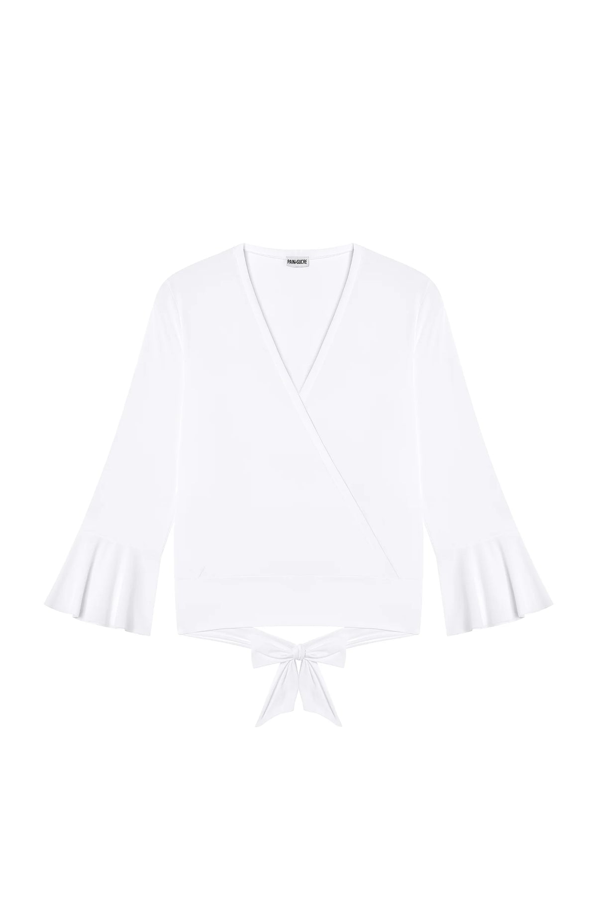 lizz Raspberry long-sleeve wrap top