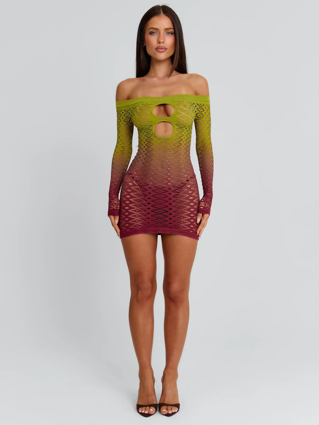 Mini-robe Vessia vert bordeaux