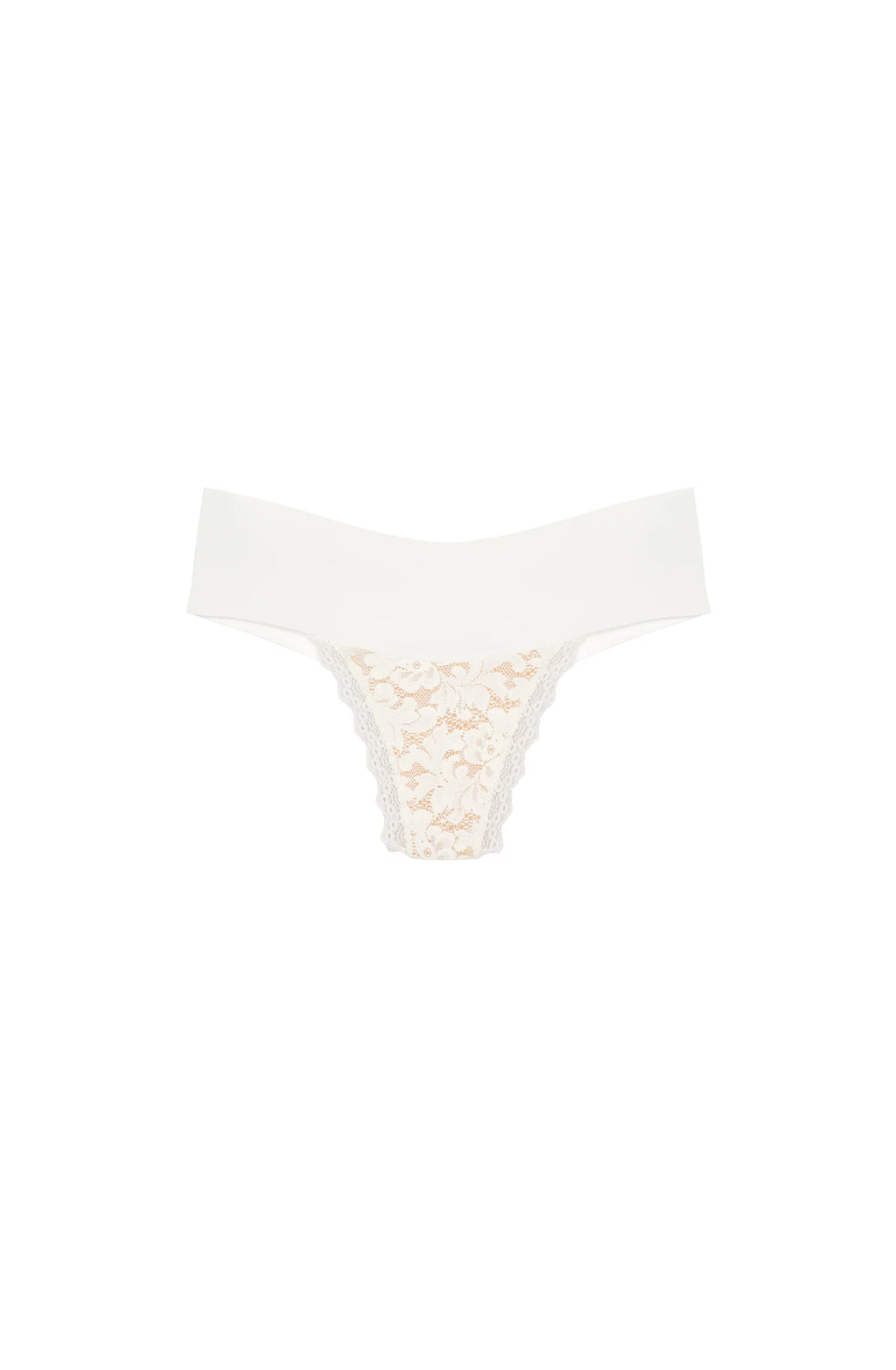 Tanga blanc cassé Perle avec large ceinture