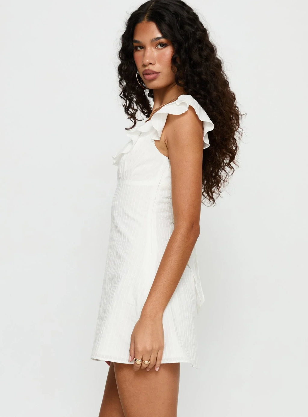 I Guess So Robe Courte en Coton Blanc