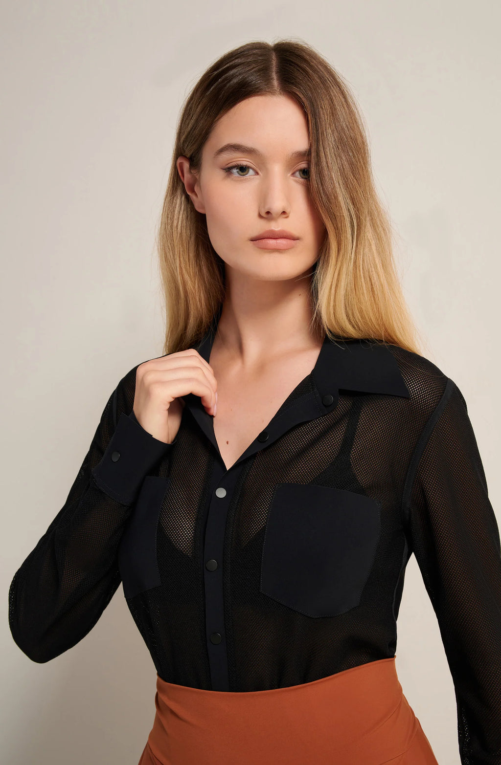 chelly Black fishnet blouse