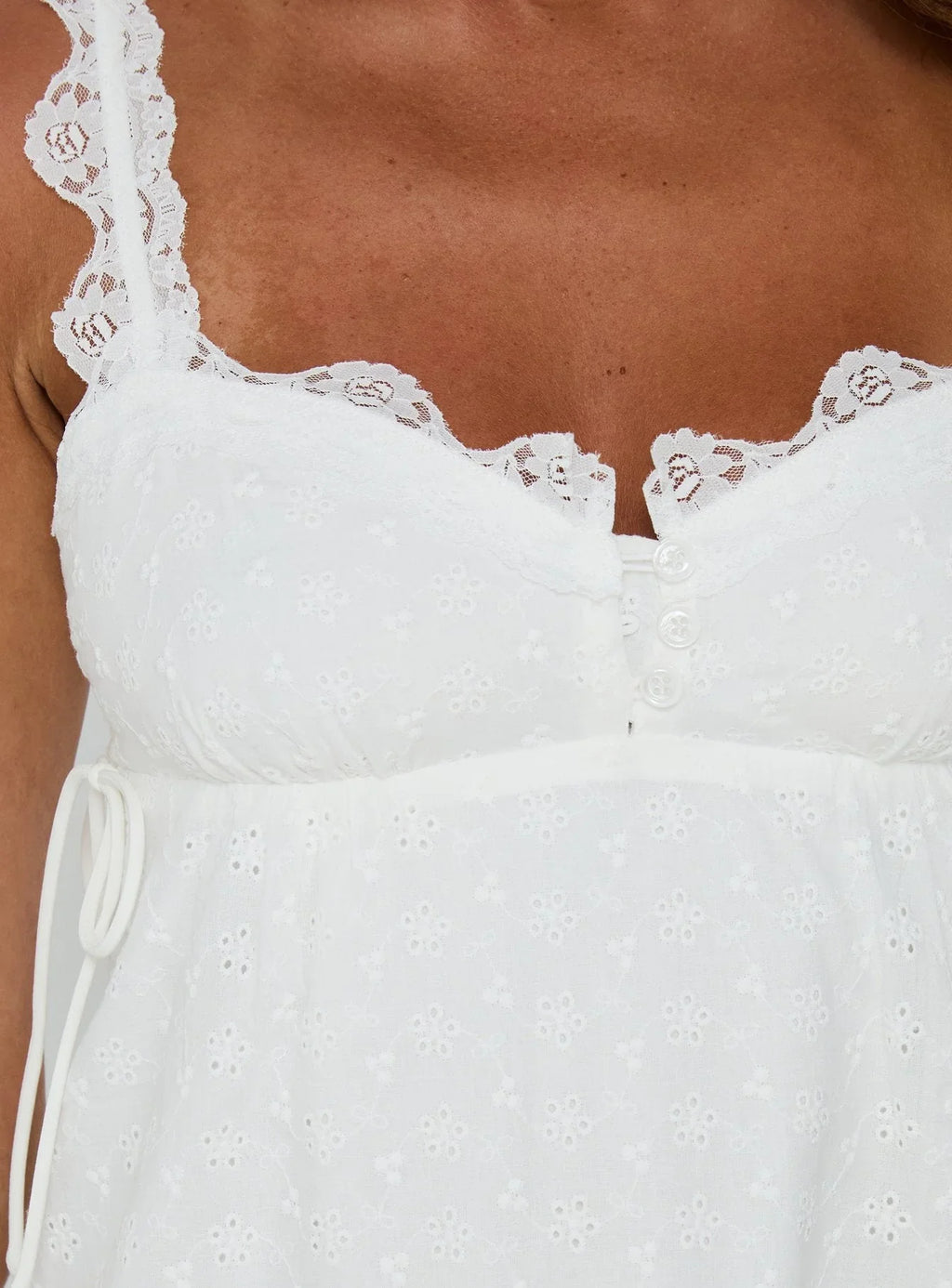 Mini-robe anglaise Serabella blanche