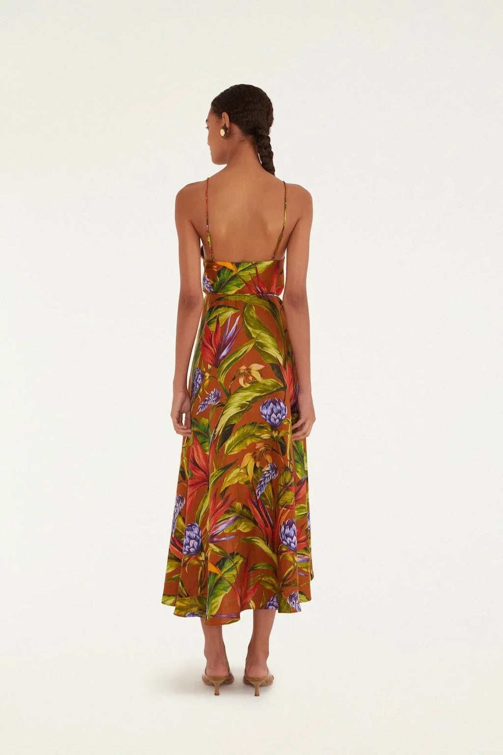 Robe portefeuille midi Florart marron