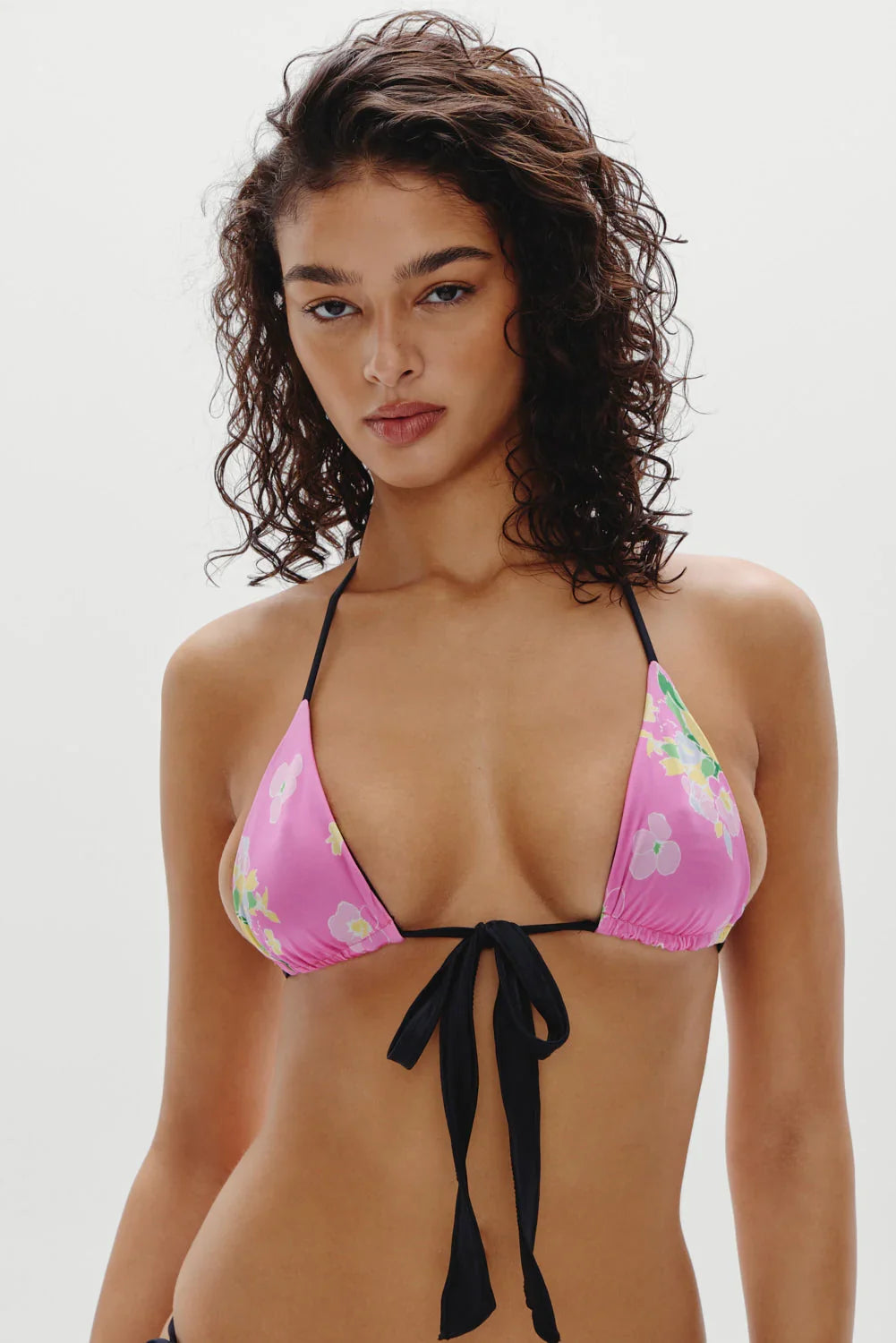 Haut de bikini micro-triangle Coastal - Midnight Blossom