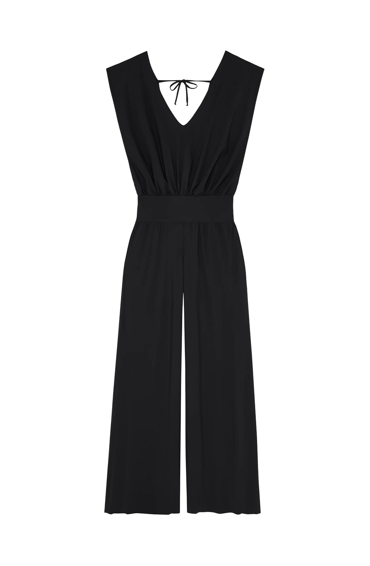 maissa Black stretch voile pant suit