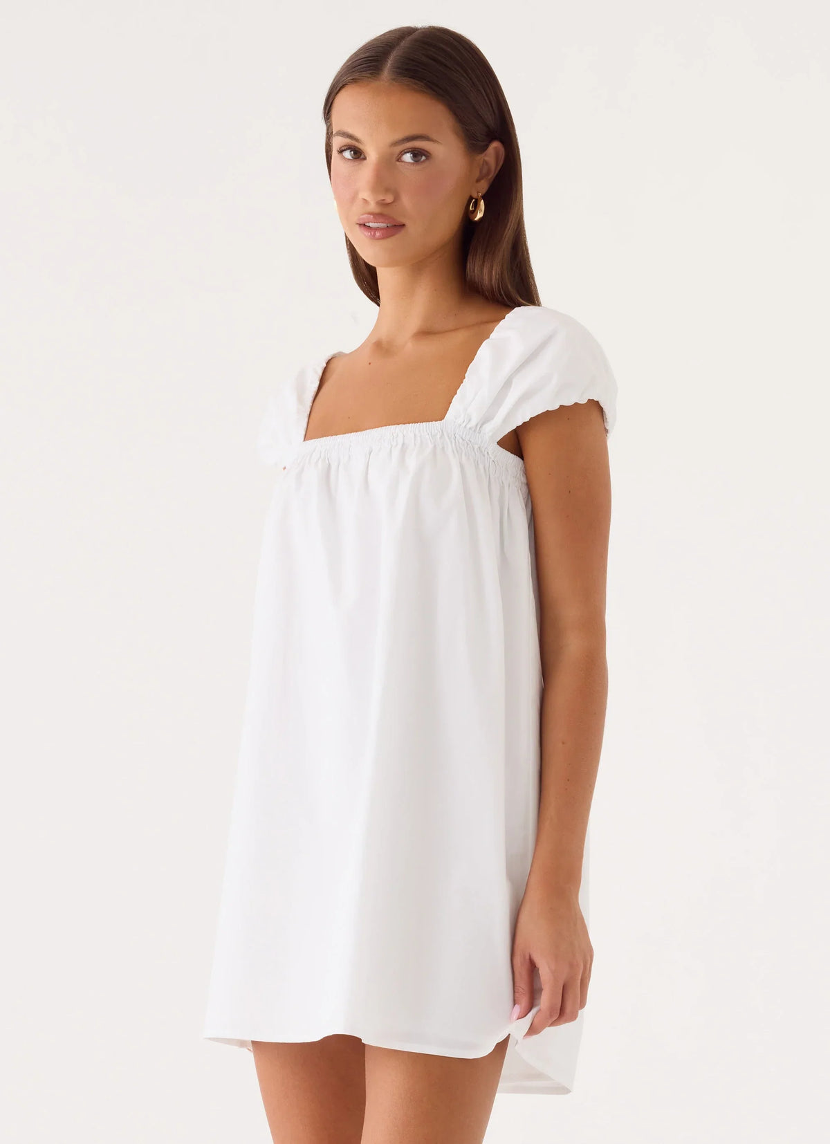 Sugar Blush Cotton Mini Dress - White