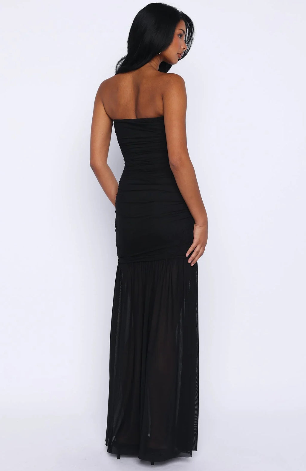 Robe longue bustier noire Stop The Show