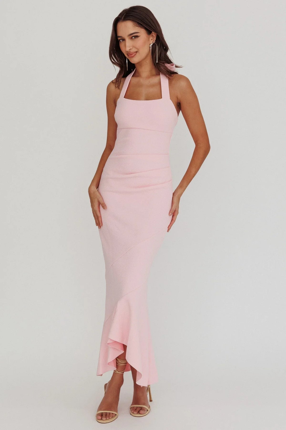 Robe midi dos nu Fire Of Stars rose