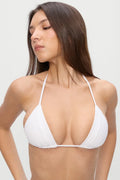 Haut de bikini triangle à col montant Sky - Blanc optique