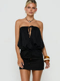 Mini-robe bustier drapée Upper Echelon noire