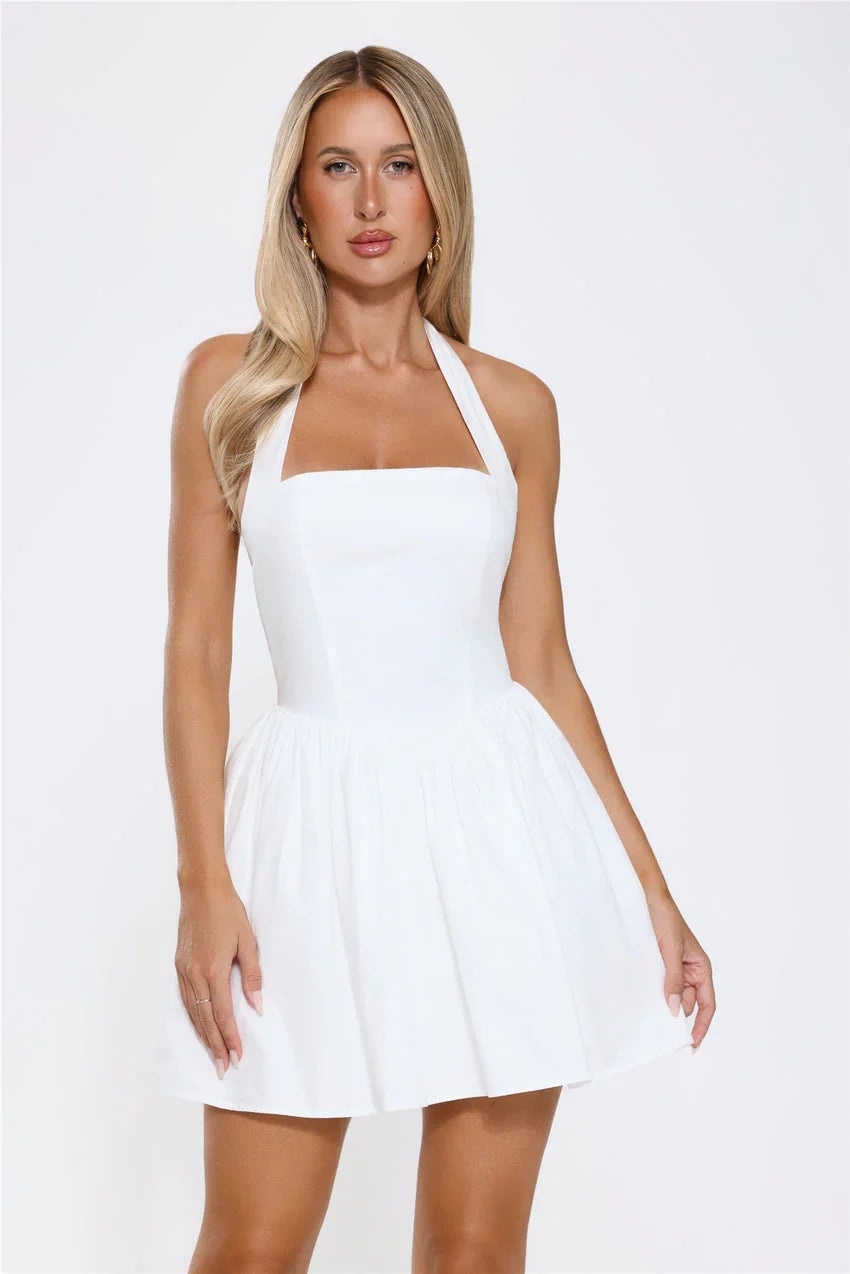 Robe Courte Halter Blanc Cassé Répétition Générale