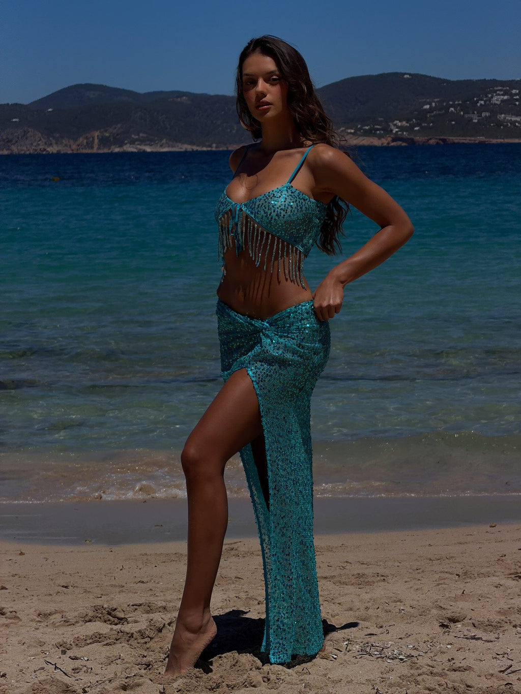 Haut court Harrper turquoise