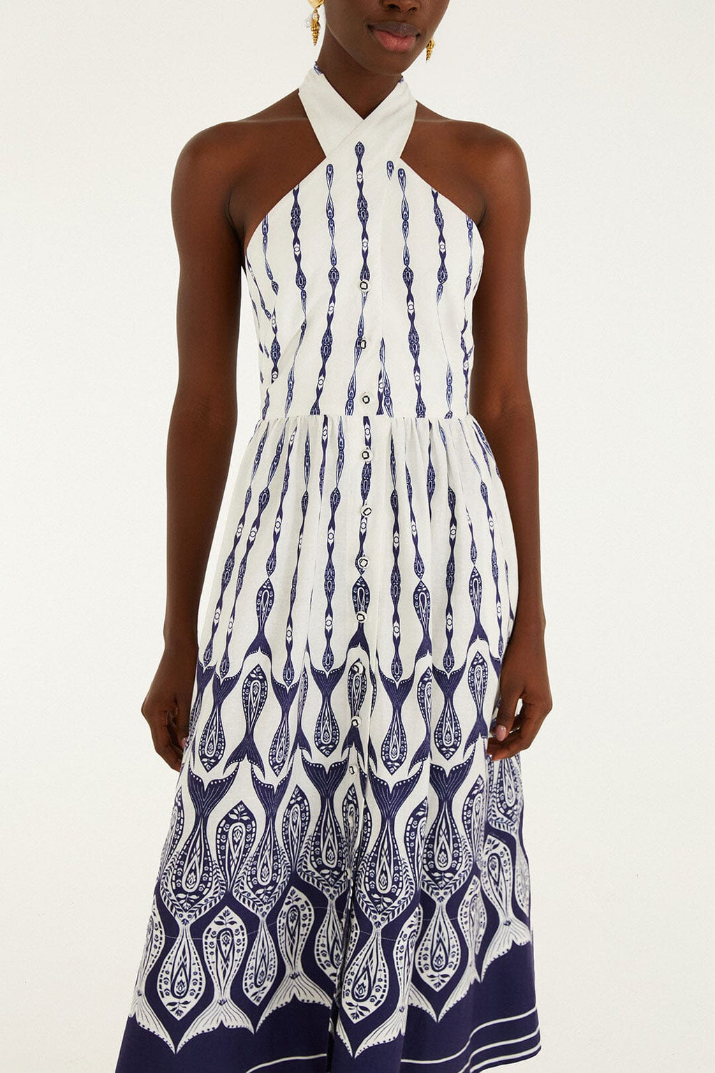 Robe midi Off-White Fishes Flow à encolure dos nu