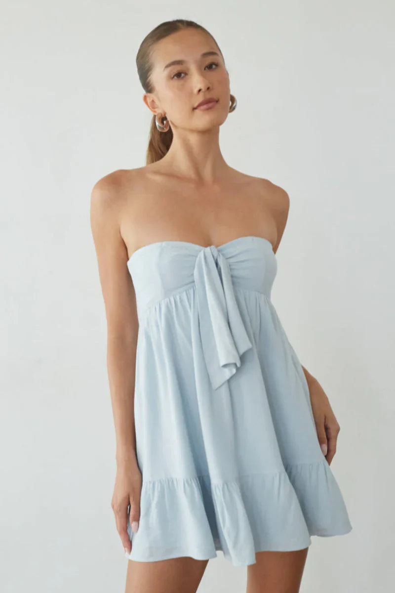 Mini-robe babydoll à nouer Lyric