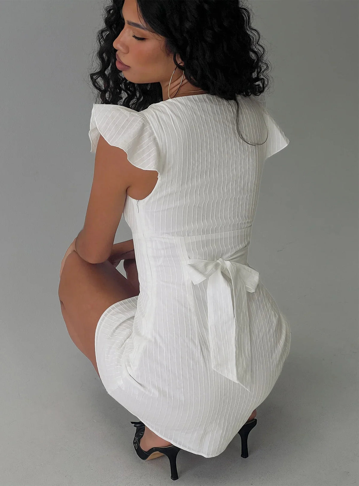 I Guess So Robe Courte en Coton Blanc