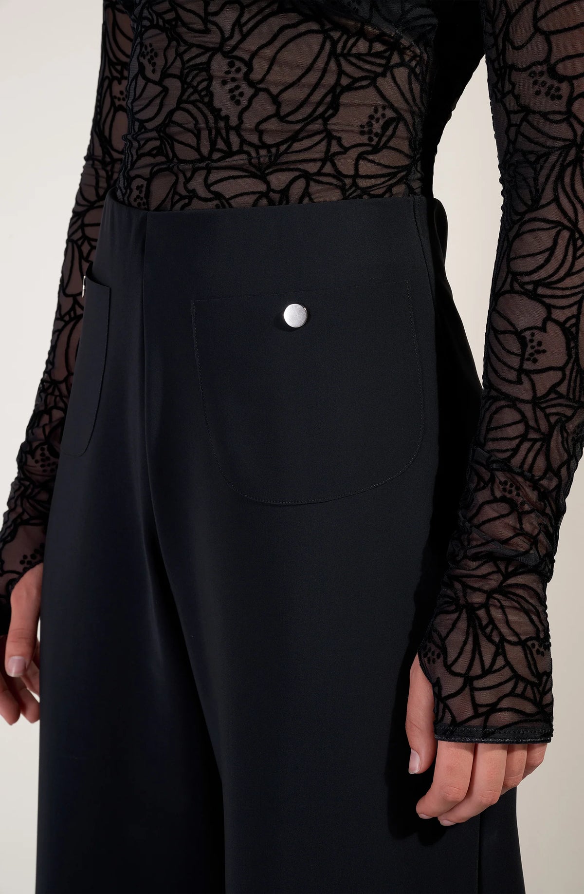 fionha Sand high-waisted wide-leg pants