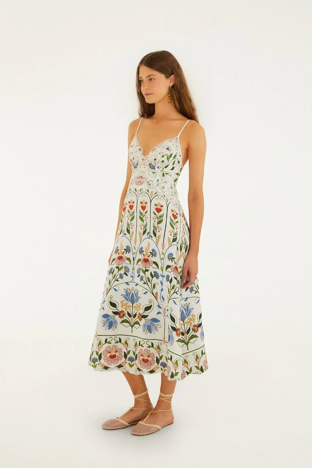 Robe mi-longue Off-White Stitched Garden