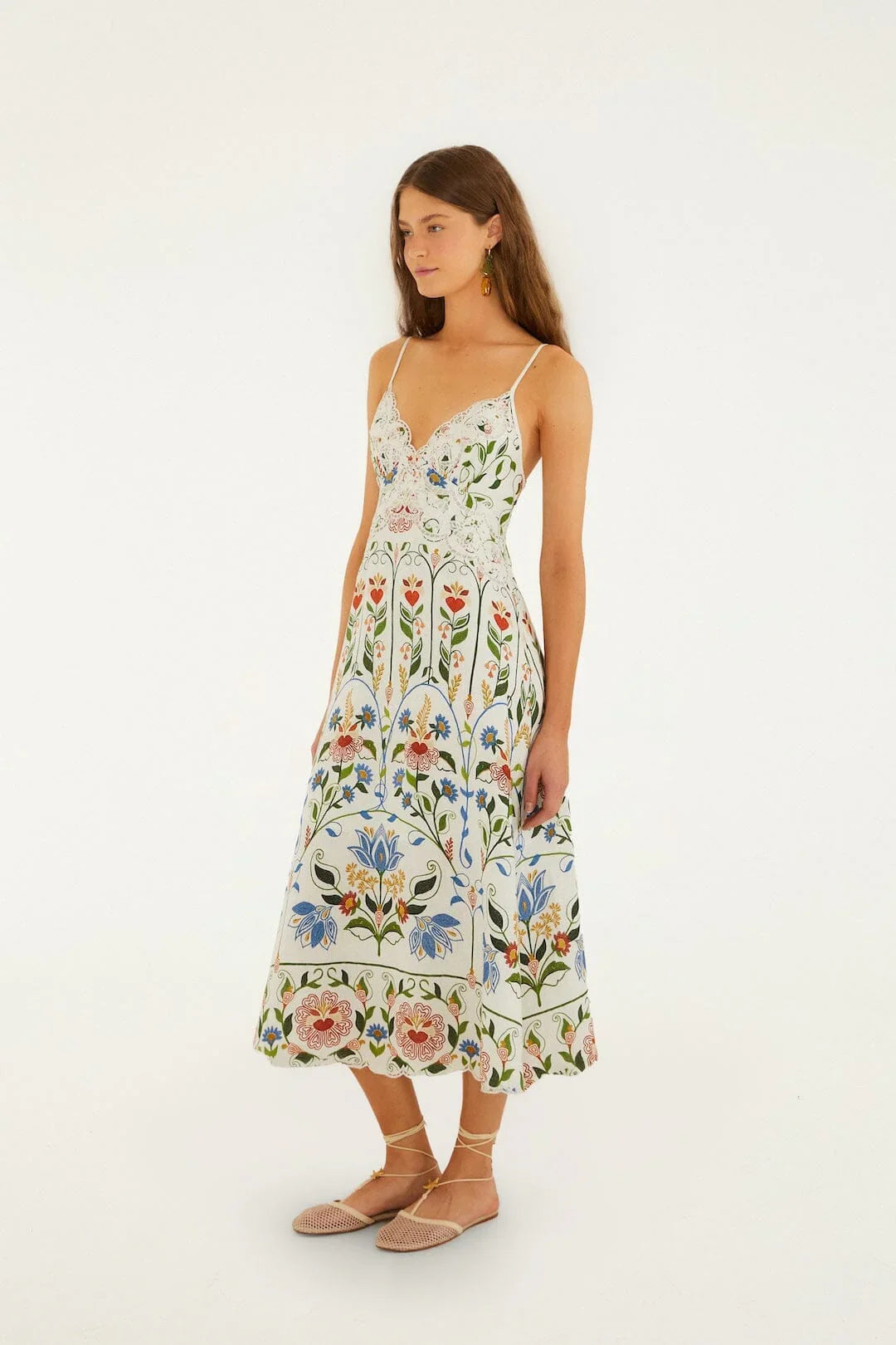 Robe mi-longue Off-White Stitched Garden