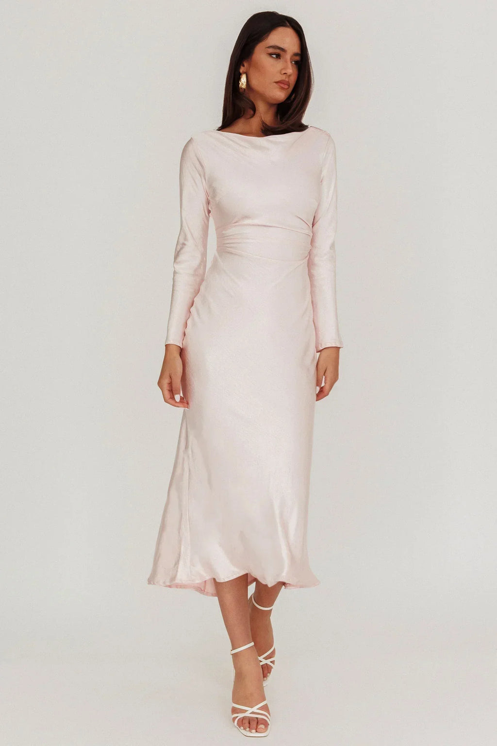 Robe midi Loveland à dos bénitier rose layette