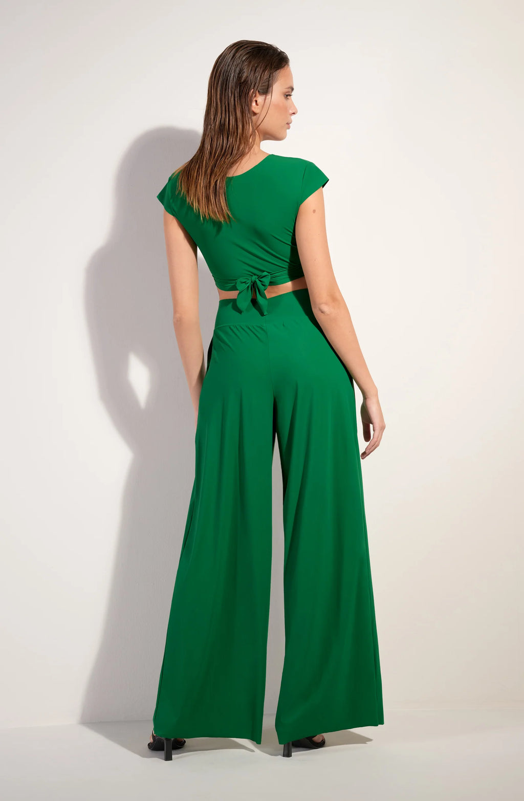 pitta Printed wide-leg printed pants in tulle