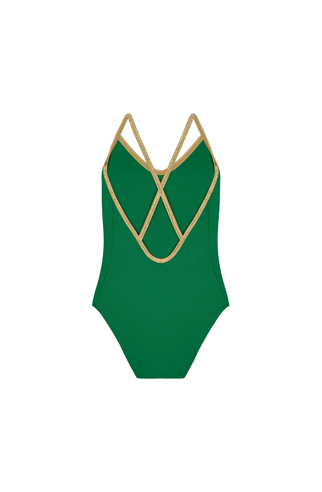 juju Maillot de bain une pièce jade et lurex doré pour enfant
