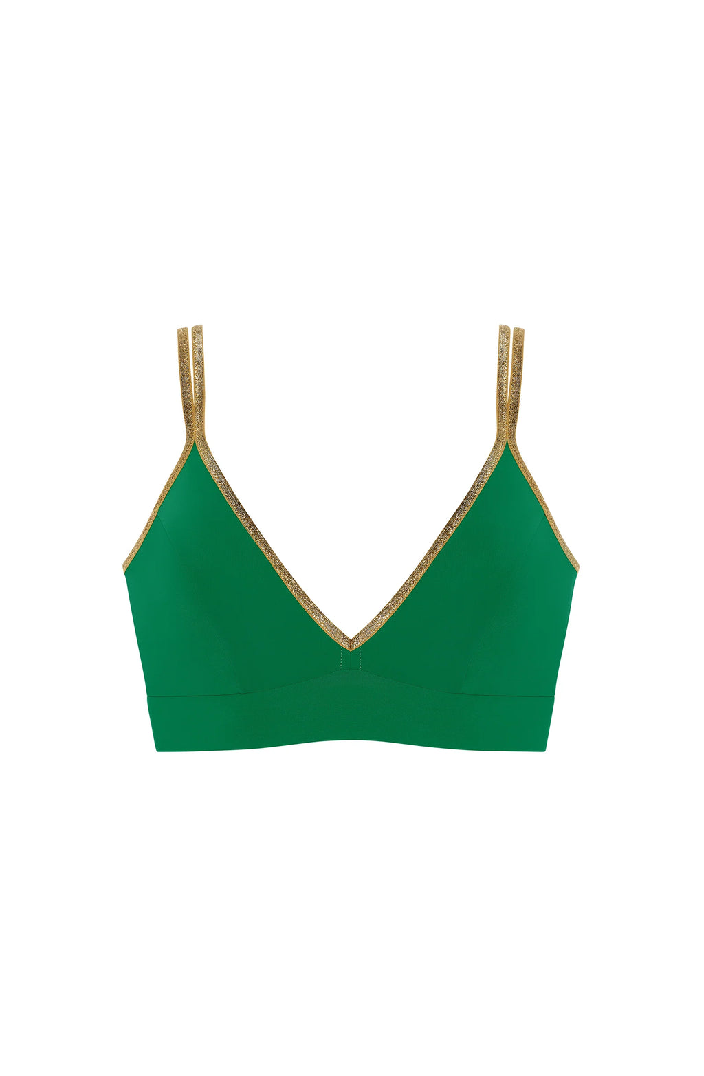 singa Almond and Lurex sports bikini top
