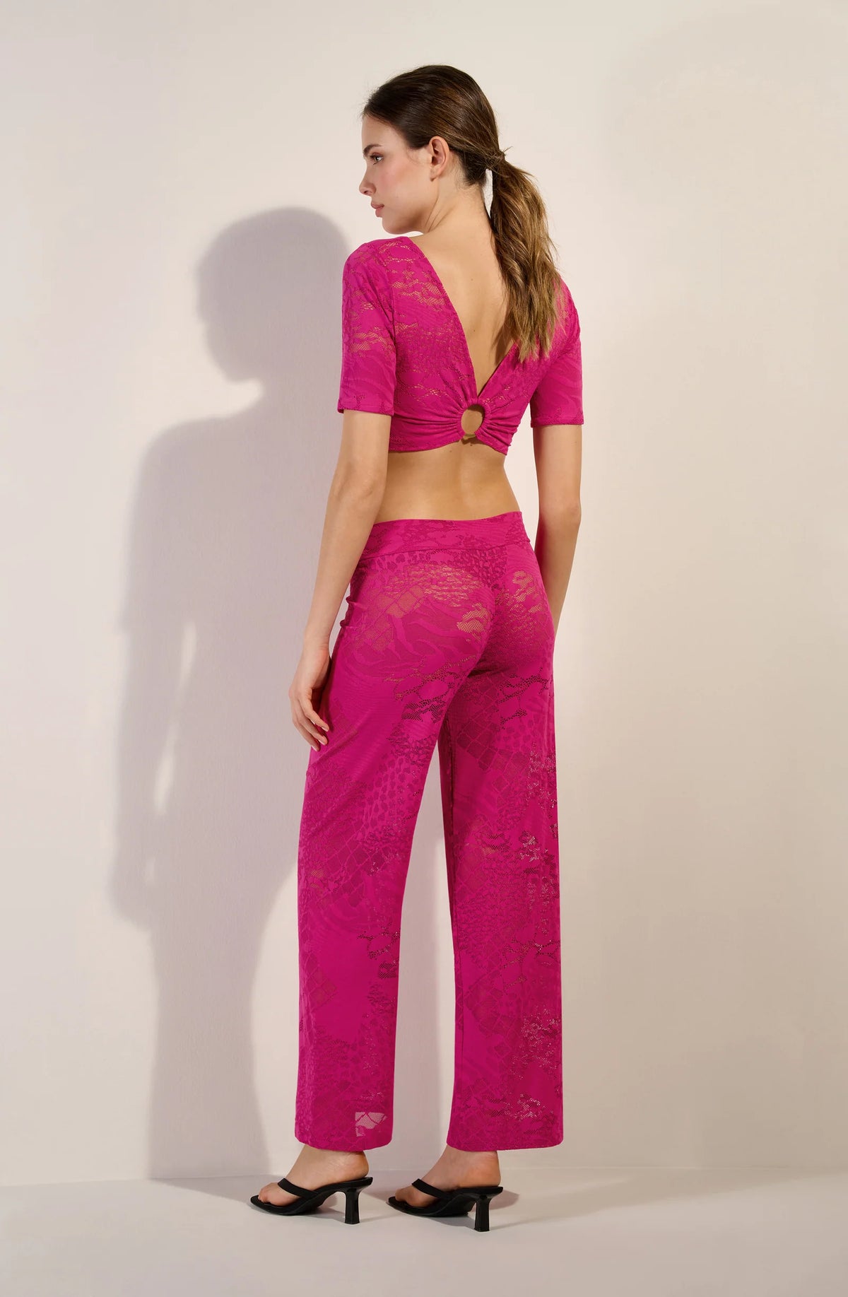 pooja Raspberry pants lace